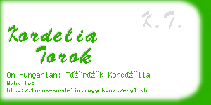 kordelia torok business card